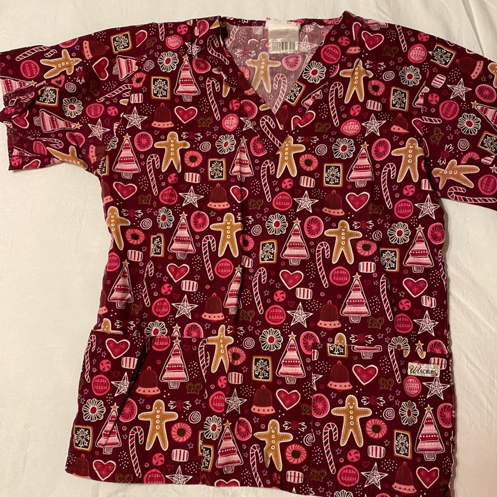 Holiday Scrub Top